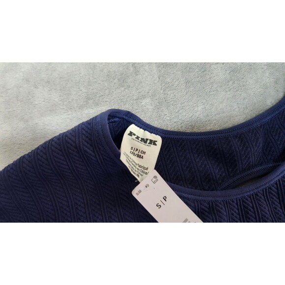 Victoria's Secret Women's Small Blue Soft Seamless Cable Long-Sleeve Top NWT - Picture 6 of 8